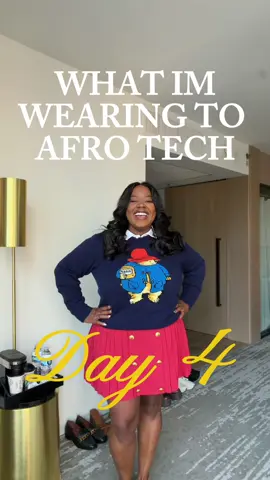 day 4 fit 🖤 top: @rowingblazers | skirt: @anthropologie this trip reminded me how powerful it is to show up alone. i came to #afrotech solo, a little nervous, and left so proud 🤩 of the people i met, what i learned, and how far i’ve come. #afrotech #blacktech #womenintech #OOTD 