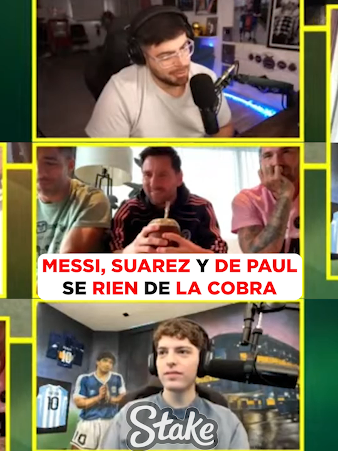 MESSI, SUAREZ Y DE PAUL SE RIEN DE DE LA COBRA POR DECIR QUE LABURA #argentina #kick #lacobraaa #davooxeneize #bocajuniors #lsm #rafa #uruguay #messi #suarez #depaul
