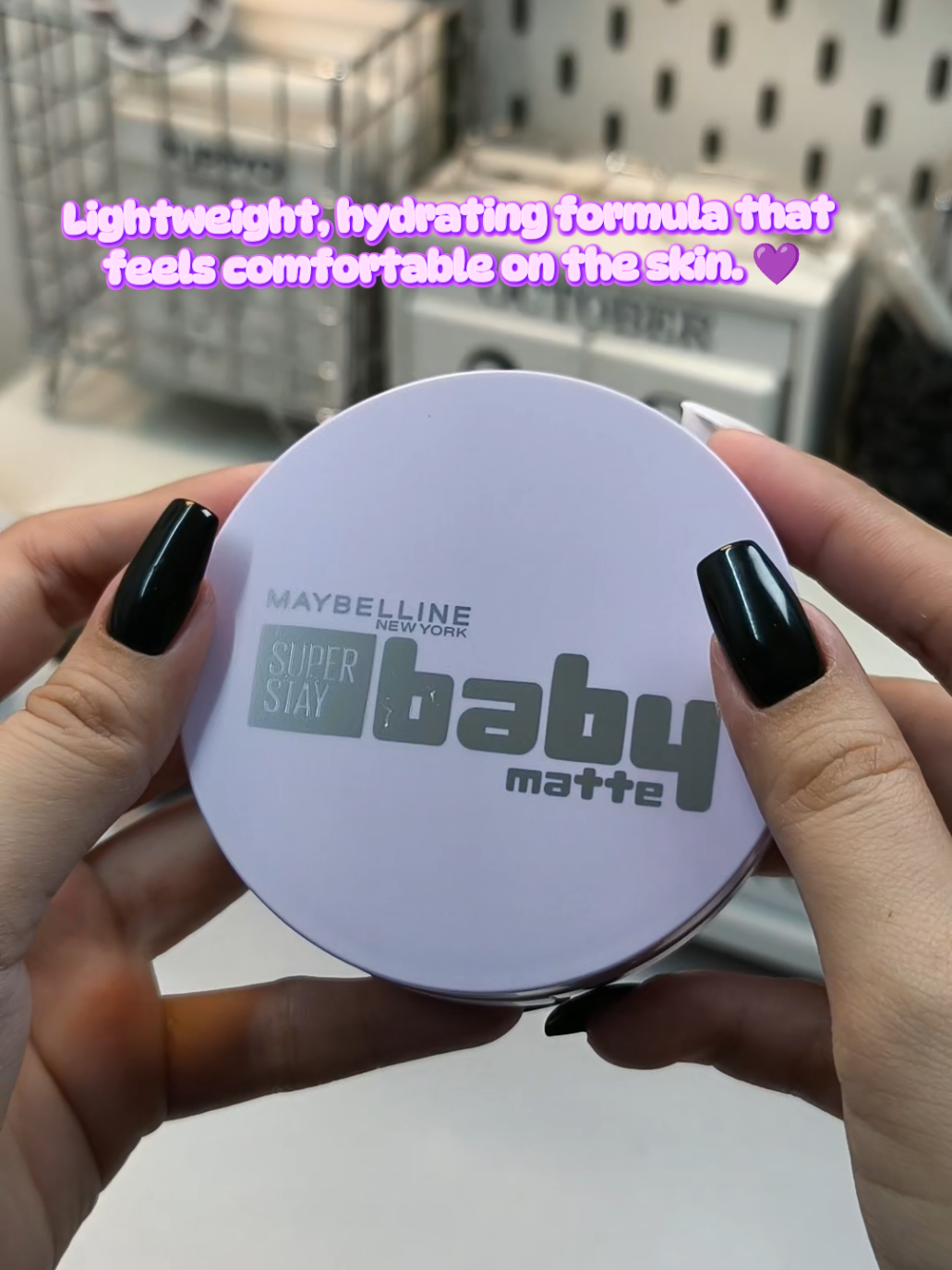 Lightweight and maganda ang oil control. Cute din ng packaging. Love purple 💟💜 #maybelline #oilyskin #bbcushion #skintint #noncomedogenicmakeup 