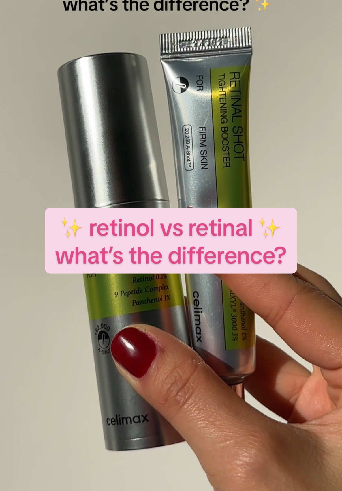 your guide on how to choose the right retinoid for you ✨ featuring @celimax.global The Vita-A Retinol Shot Tightening Serum & Retinal Shot Tightening Booster! 💫 try out these viral products and save big: get $15 off $50, $20 off $100, $40 off $200 now only at soko glam! #retinol #retinal #koreanskincare #celimax #SkinCare101
