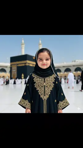 baby girls Kaaka prompt Ai 👇👇👇👇👇  Gemini Ai Prompt✅ Gemini Ai Photo Editing ---------+++++++++---------- 1:- Open Gemini Ai 2:- Upload Your Image 3:- Copy And Paste Prompt⤵️ Gemini Ai Photo prompt 👇👇👇👇👇👇👇👇 Prompt:A photorealistic image of a young girl, aged about 5-7, smiling gently. She is wearing an elaborate, **black abaya with rich gold embroidery** and beading, and a **matching black hijab** adorned with small pearls along the trim. The setting is the **Al-Masjid Al-Haram in Mecca, Saudi Arabia**, with the magnificent **Kaaba visible in the background** to the upper left. The lighting is bright and sunny, characteristic of a midday sun. The background should be slightly soft (shallow depth of field), focusing all attention on the girl. #viralprompt #gemini #babylove #babyprompt #geminiprompt 