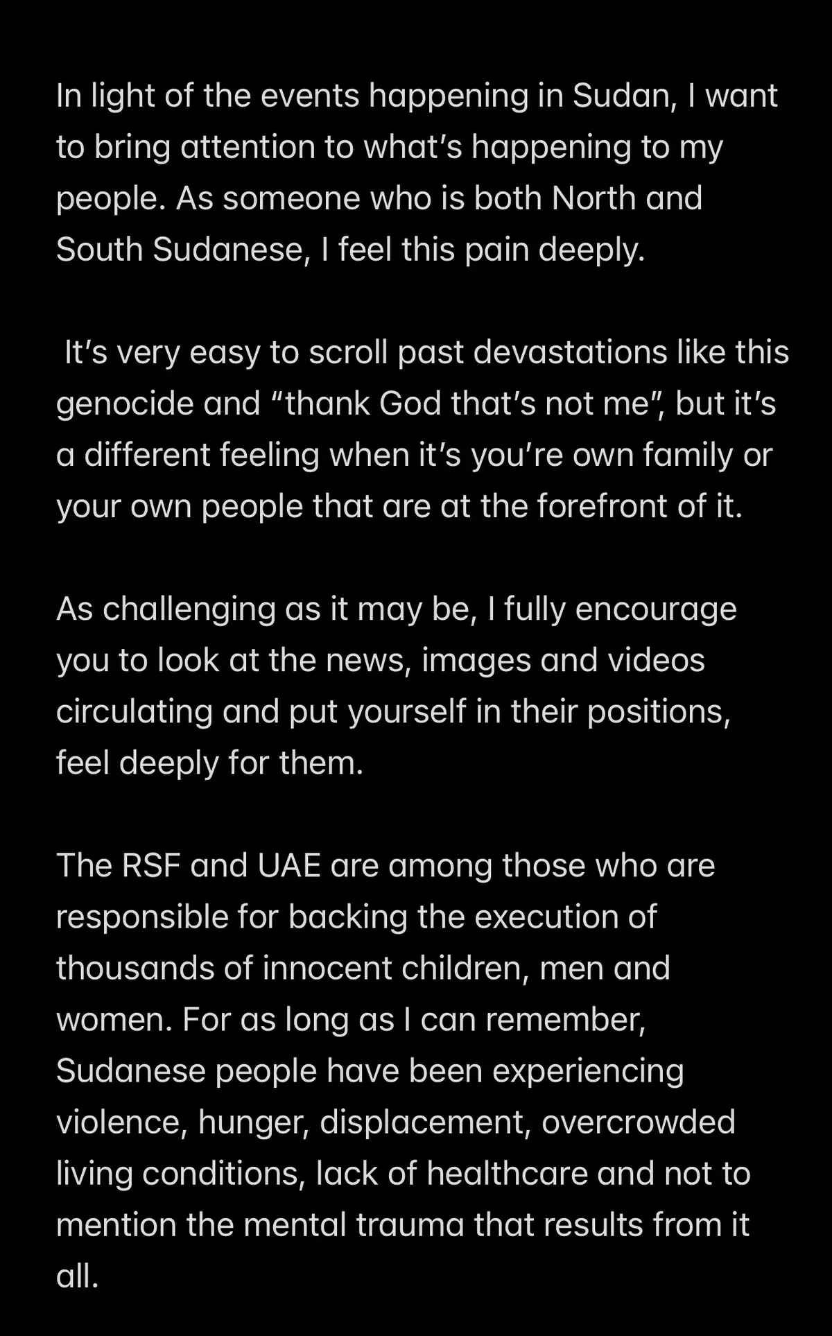 Donation links are in Bio, please continue to follow along with unfolding stories❤️ #sudan #prayforsudan #boycottuae 