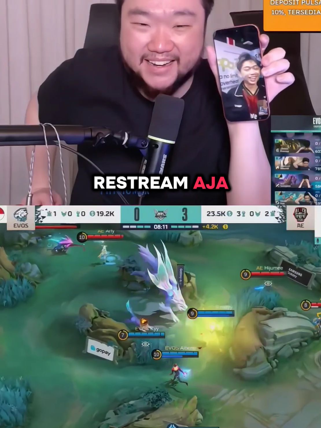 moment ko delwyn vidio call player AE nanya dia mending Dateng atau restream aja buat nanti final mpl AE vs ONIC,tapi jawaban nya gd yg mau kodel dateng wkwkwk,congrats guysss 🥹#MLBB9TH#MLBB#kodelwyn#alterego#mplindonesia 