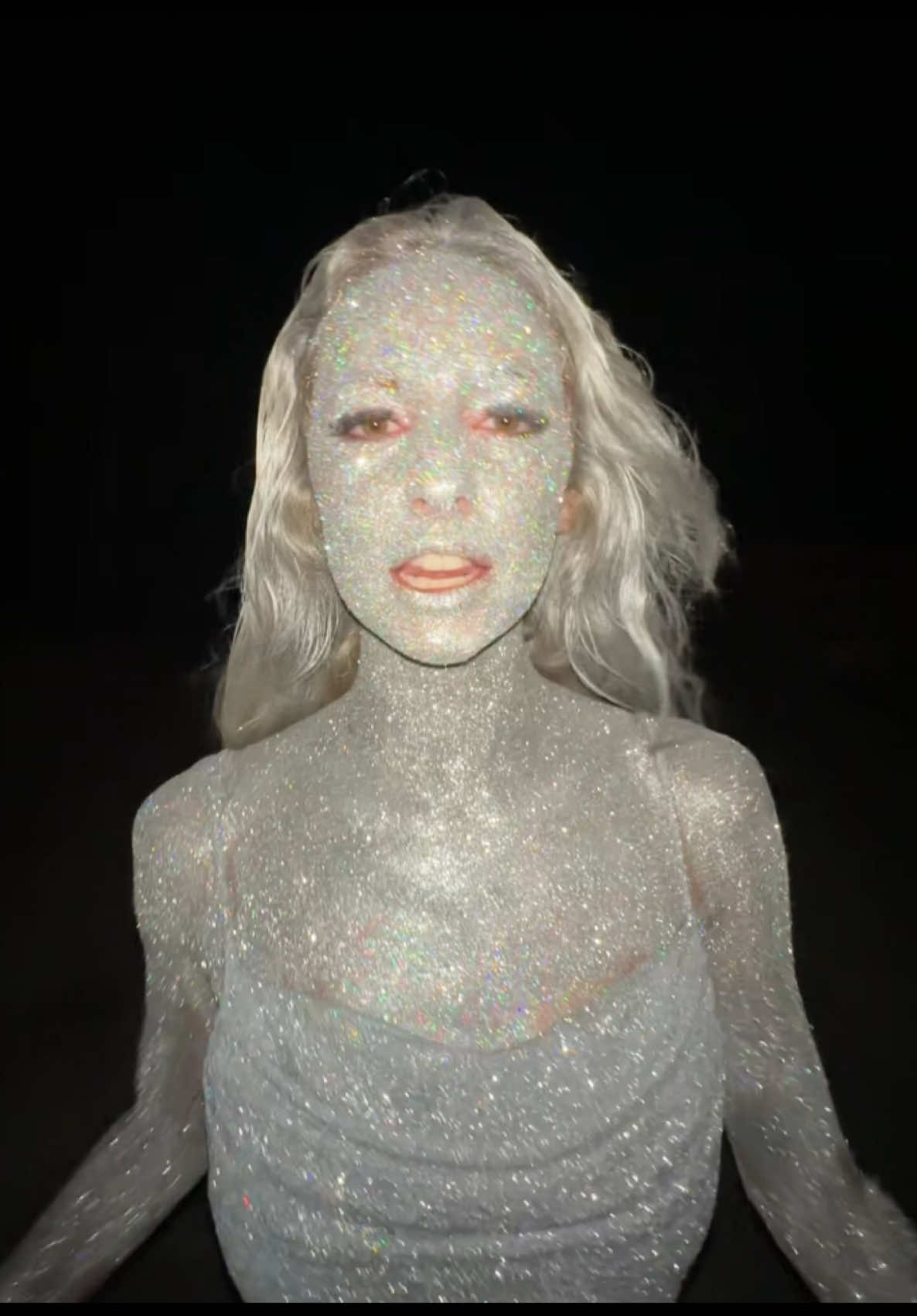 I regret doing this… #nataliereynolds #halloween #costume #glitter 