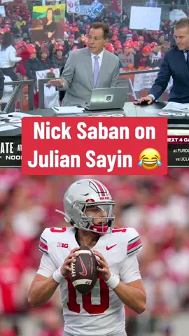 Nick Saban had jokes about the fact that he had Julian Sayin on the scout team while he was the HC at Alabama 😂 (via @College GameDay) #cfb #nicksaban #juliansayin 