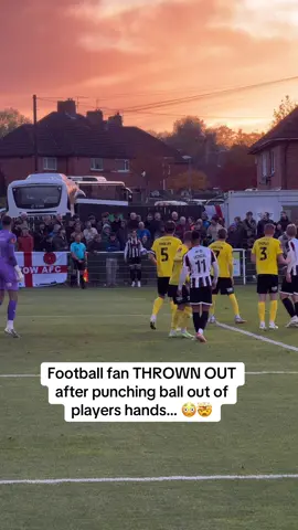 Football fan thrown out at @Emirates FA Cup match 😳🤯 @Spennymoor Town Football Club and Barrow played each other on the First Round and there was drama in the second half. A Barrow fan punches the ball out of the hands as a player goes to take a throw in and is thrown out by stewards after. That definitely wasn’t on my bingo card today 😂 #football #footballtiktok #footballtok #footballfan #footballfans 
