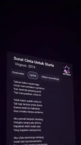 Suara Cinta Untuk Starla _ Virgoun. #fyp  #musik  #soon  #sitelirycs  #fyppppppppppppppppppppppp 
