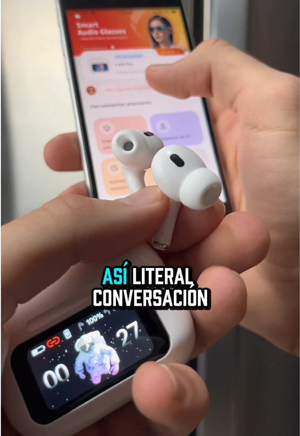 Además de escuchar música 🎵… Hablar con alguien en otro idioma ya no es un problema. Estos audífonos A9 Pro traducen en tiempo real, para que puedas conversar, viajar, estudiar o trabajar sin barreras. 🌍✨ 🎧 Traducción instantánea en más de 100 idiomas 📝 Asistente de reuniones: transcribe y guarda lo importante 🔇 Cancelación de ruido 💼 Ideales para estudiantes, viajes, negocios y clases online ✅ Cómodos, ligeros y fáciles de usar #audifonos #traduccion #gadgets #bluetooth #viajes 