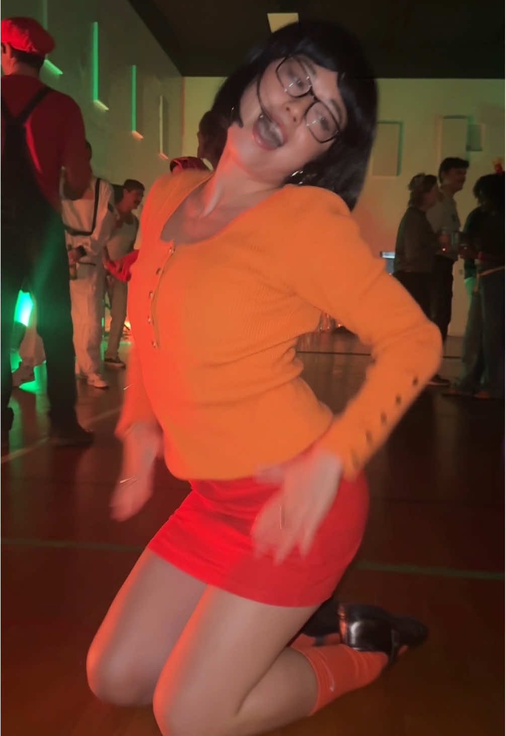Velma loves floorwork at the function 