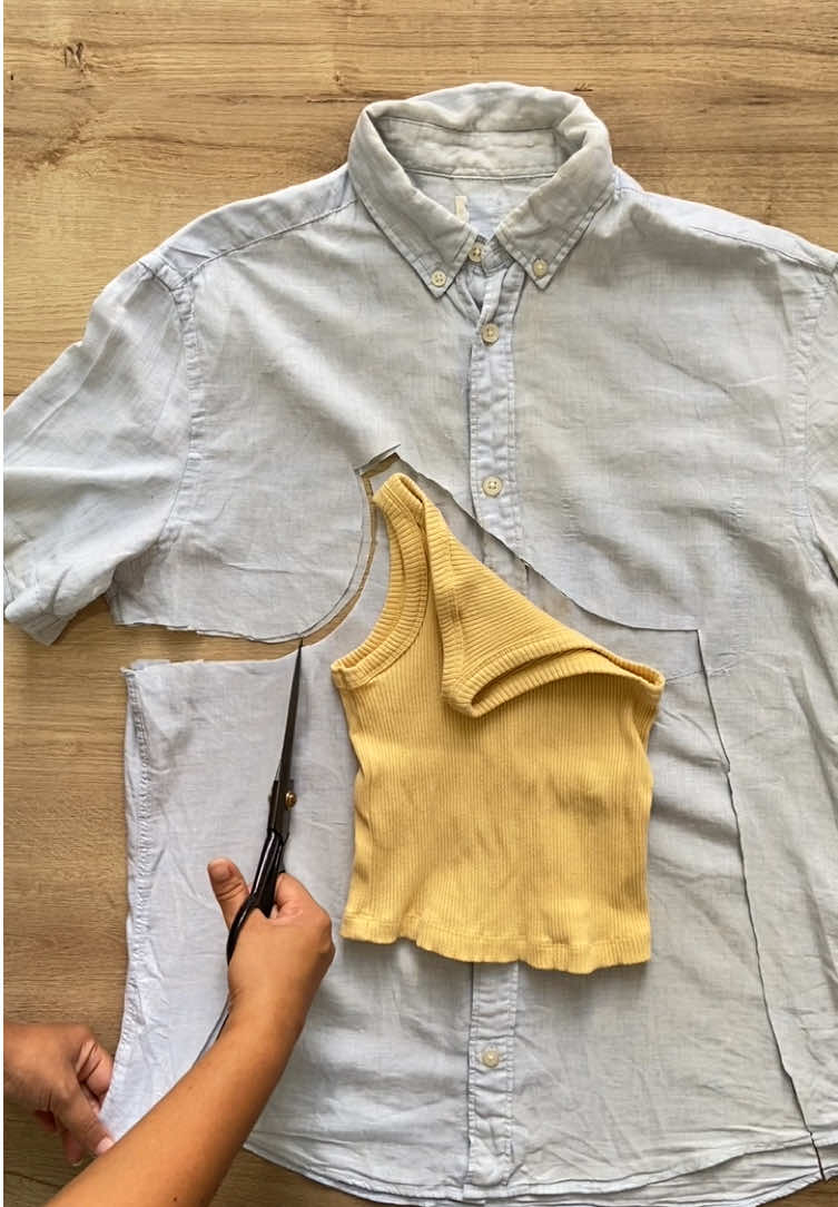 Reciclar camisas viejas, hacer vestido de niña con una camisa vieja