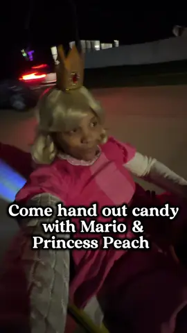 That time we handed out candy as Mario and Princess Peach 😂 
