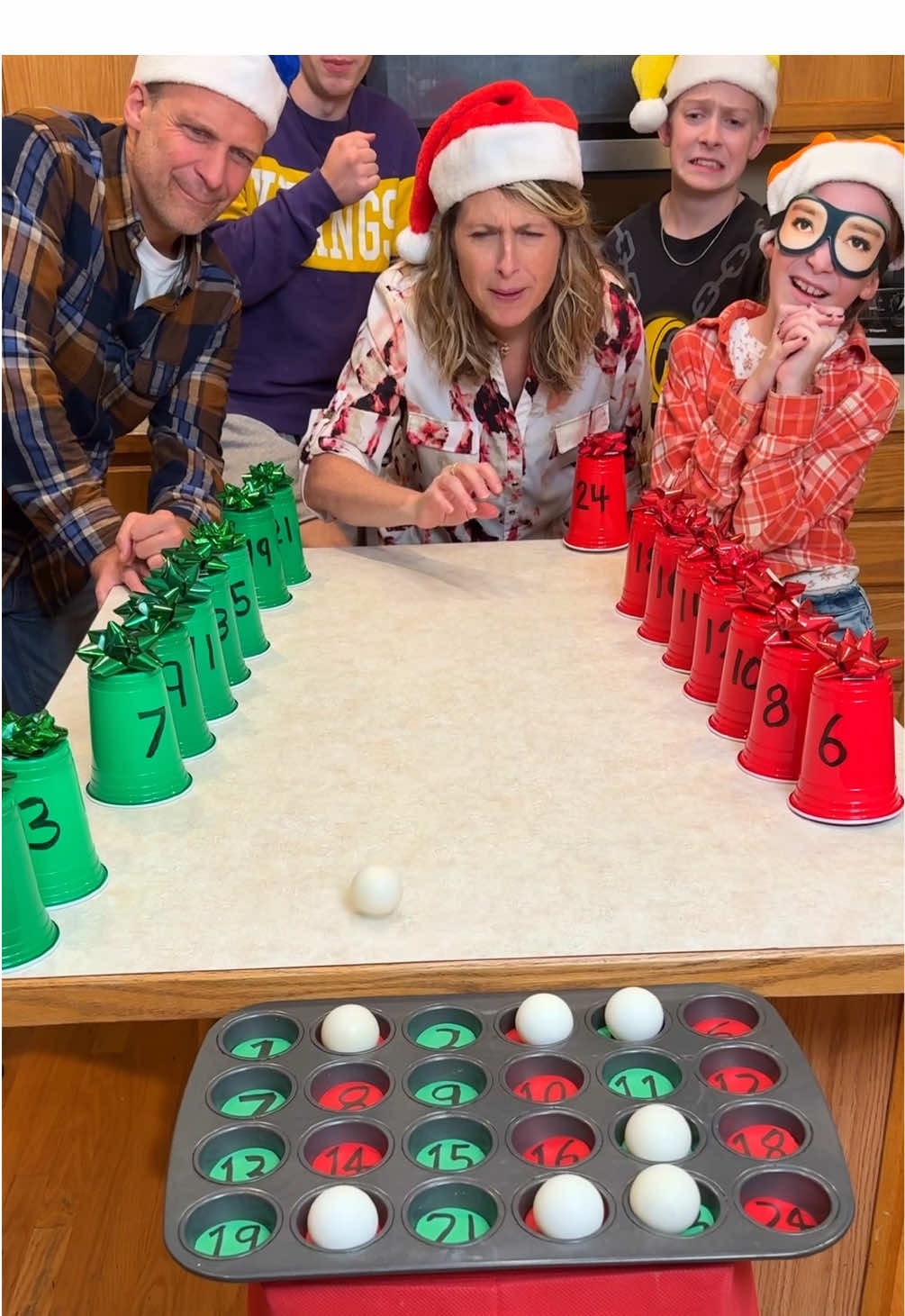 Christmas Party Muffin Tin Game! 🎁 #game #christmas #family #challenge #party 