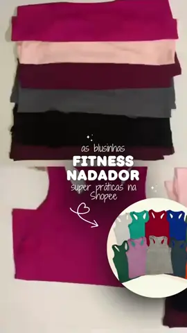 Kit Com 10 Blusinha Blusa Camiseta  Regata Regatinha Nadador Feminina Academia Fitness #kitblusinhas #regata #regatanadador #Fitness 