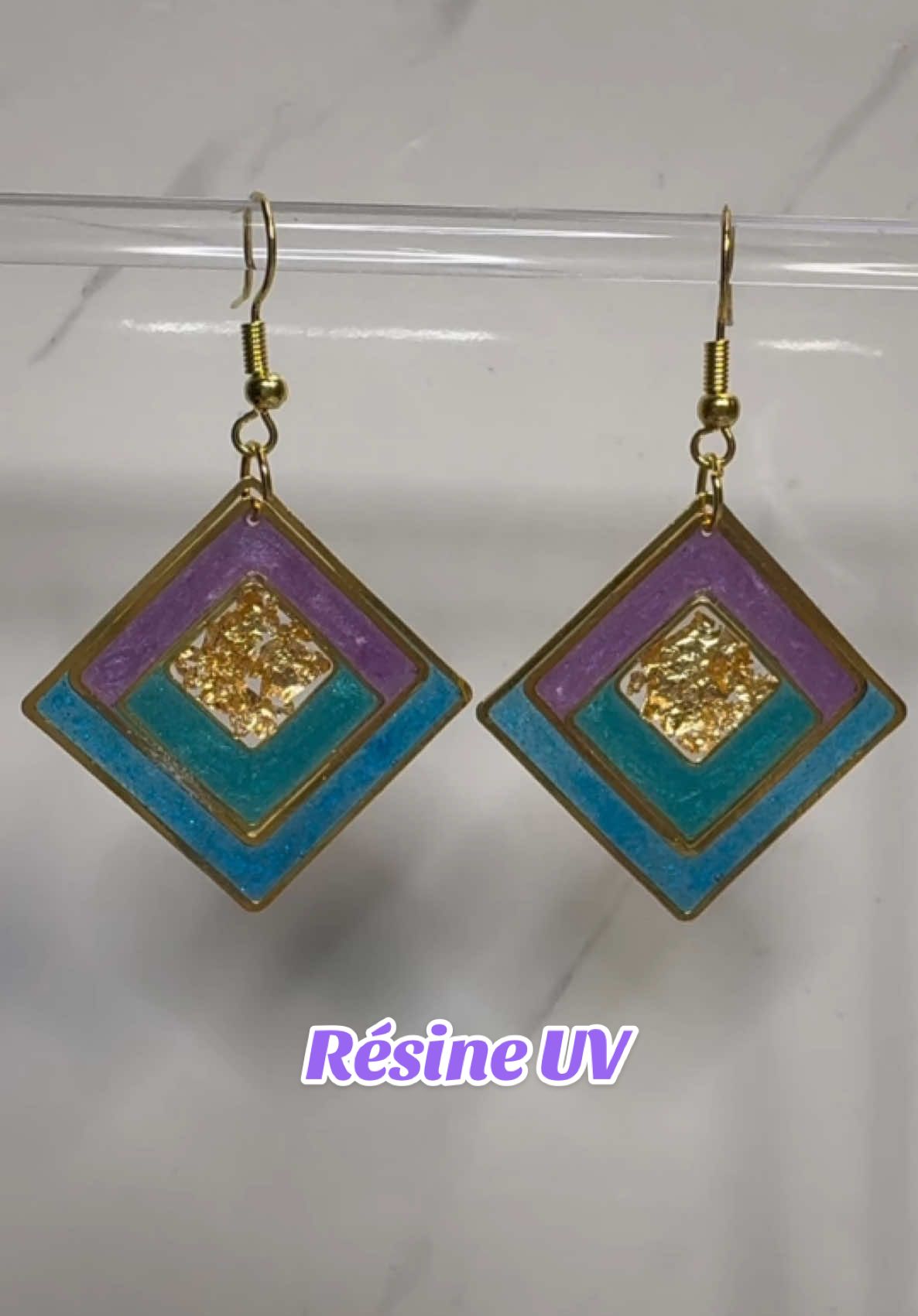 B.O. en résine UV tuto  #tutorial #fyp #resin #handmadejewelry #DIY 