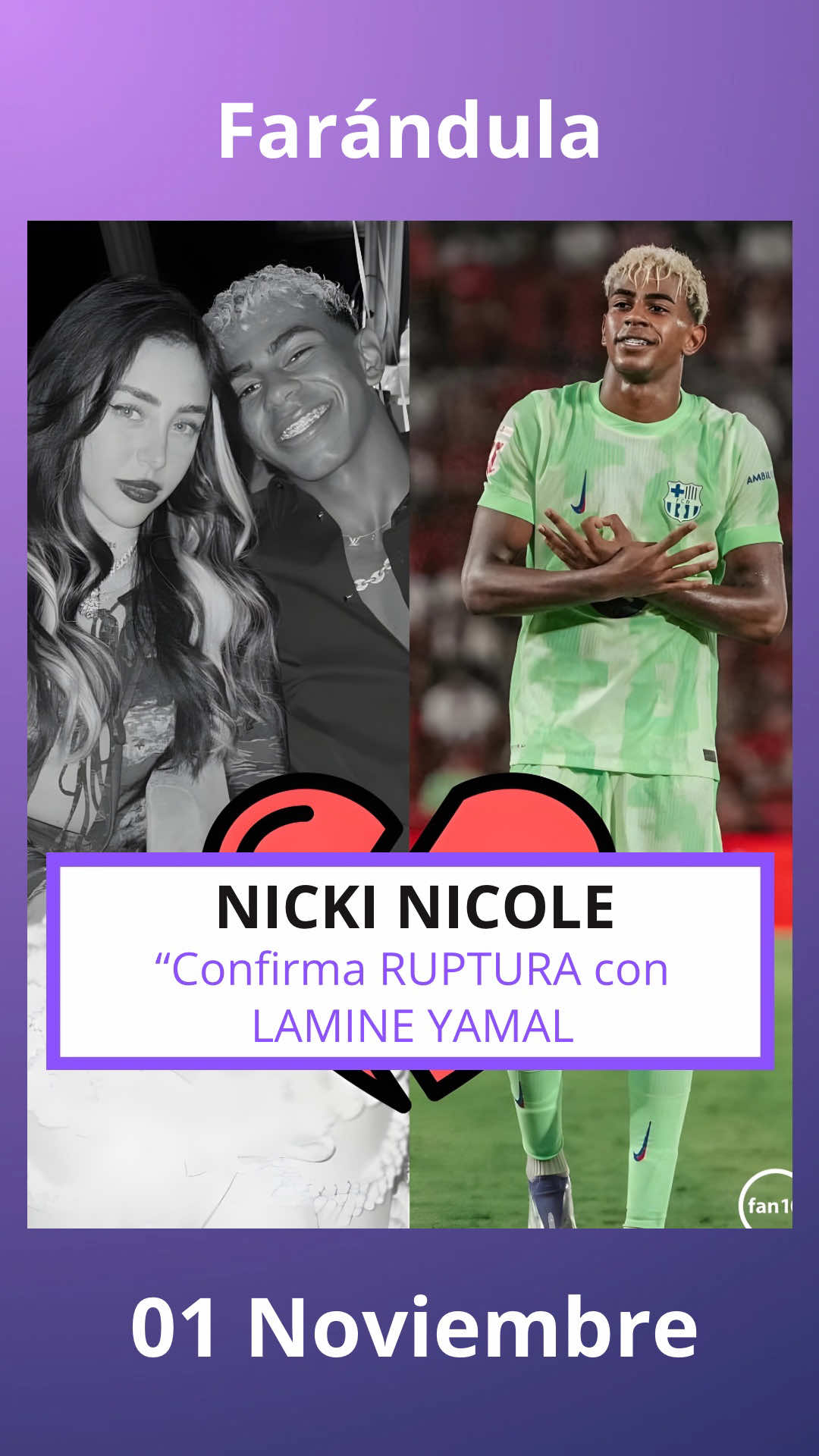 NICKI Nicole confirma ruptura con lamine yamal #nickinicole #lamineyamal 