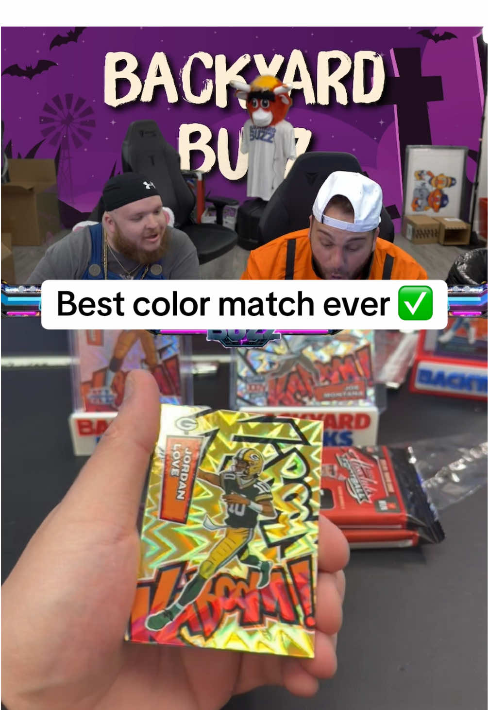 JLOVEEEEEEEEEEE ❤️🧀 First gold kaboom in the yard and it’s a BEAUTY of a color match 🤝 Pulled by bugz on the backyard buzz @whatnotsports account 🔥🚨 #Kaboom #Packers #GoPackGo #NFL #Sportscards