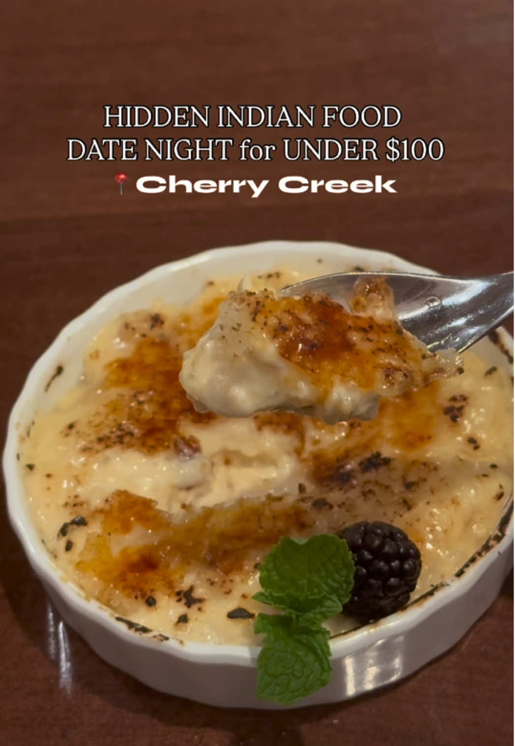 ✨ Save this Affordable Hidden Gem in 📍Cherry Creek!✨ If you’re looking for delicious Indian/Nepali cuisine in Cherry Creek- check out this affordable hidden gem (their restaurant is almost underground!)  @denver.curry.house  🧋🍁Iced Maple Vanilla Chai Latte $6  🍸 💗Guava Goddess $14 🍢Veggie Samosas $7 & Chicken Skewers $10 🐓 Chicken Tikka Masala $19 & Indian Classic Curry $18 🥮 KHEER BRULEE (Rice Pudding) $5 🧄 Garlic Cheese Naan $6 #denvervibe #denverfoodscene #denvercurry #curry #diningoutdenver 