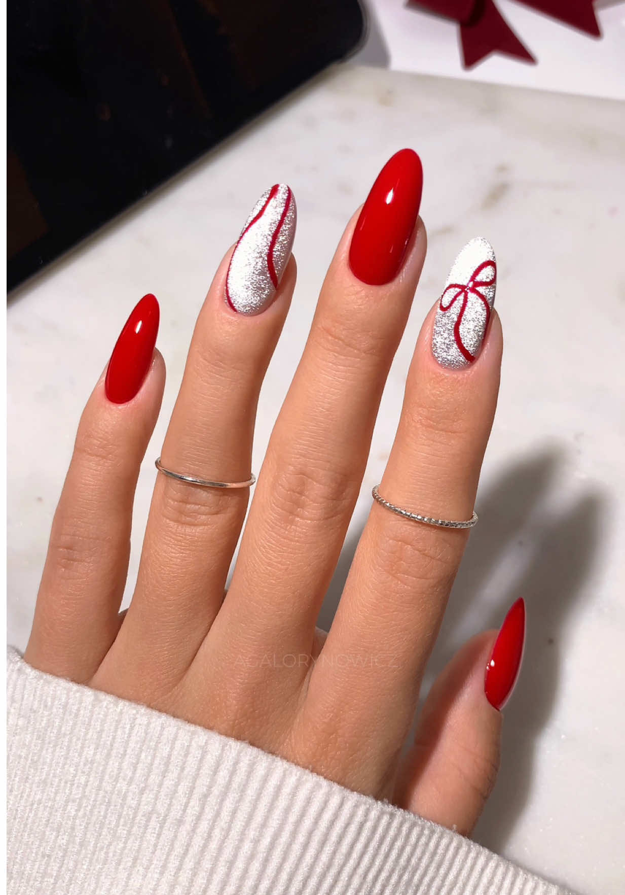 ❤️ Christmas nail inspo 🎀 Gel nail , red nails , winter nails , xmas nails , tutorial , video , diy , #winternails #christmasnails #xmasnails 