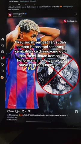 Siapa yang tidak sedih ketika melihat talenta muda di tim kesayangannya keluar dari batas normal pergaulan dan mempengaruhi karirnya? Tapi dukungan harus tetap di berikan supaya dia bisa kembali ke dirinya kembali🥺#yamal #barcelona #lamineyamal 
