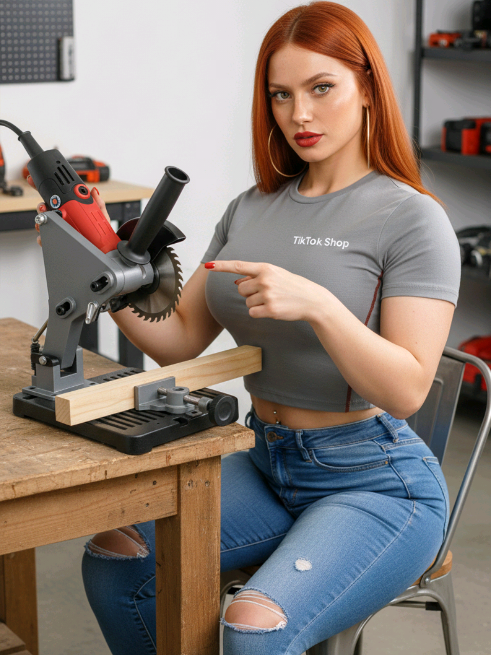 Suporte de Mesa para Guia de Esmerilhadeira com Alça Antiderrapante Ajustável! #suporte #esmerilhadeira  #ferramentas #pedreiro  #tiktokshop 