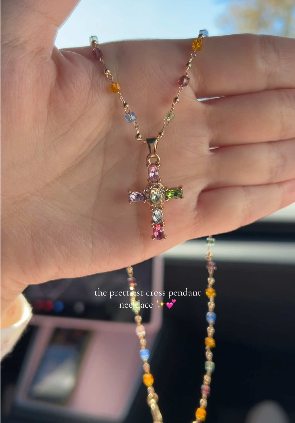 This necklace is absolutely breathtaking and this video doesn't do it justice 🥹 #cross #necklace #jewelry #jesuslovesyou