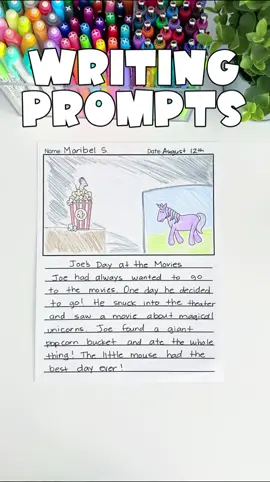 These picture prompts are one of my favorite no-prep centers! I model one and students catch on real quick! They end up writing the most creative stories 😍✏️ 👉🏽To grab this resource click on the 🔗 in my bio and then tap on the ⏰️app tab.