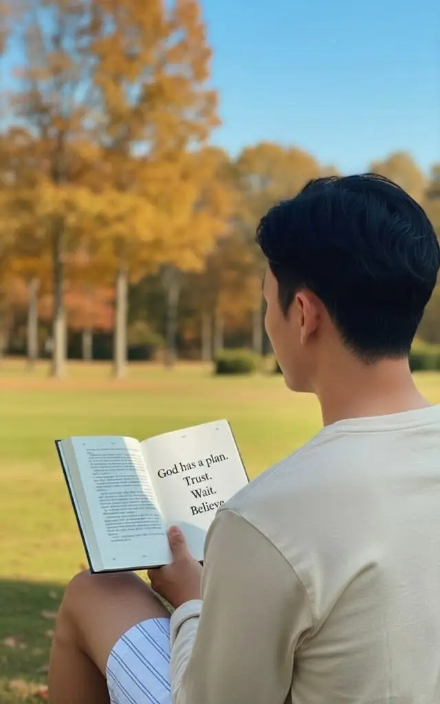 Tuhan punya rencana indah untuk hidupmu! Percayalah, tunggu dengan sabar, dan percaya bahwa Dia akan menuntunmu pada jalan yang tepat. Jangan khawatir, Tuhan selalu ada di sampingmu. 