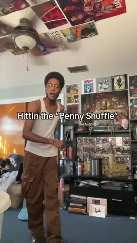 That lil walk he be doin so tuff 😭🔥 #welcometoderry #pennywise #itseries #horrortok #pennyshuffle 