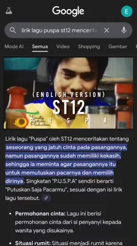 PUSPA - English Cover (Originally by ST12 / Setia Band) Konten hasil modifikasi atau sintesis, suara atau visual yang secara signifikan diedit atau dibuat secara digital. Karya asli sepenuhnya milik pencipta, label, dan publisher terkait. Video ini bersifat interpretasi/eksperimen untuk keperluan kreatif & edukasi. Saurce Youtube : Melody Reborn #st12 #puspa #coversong #englishversion #fyp 