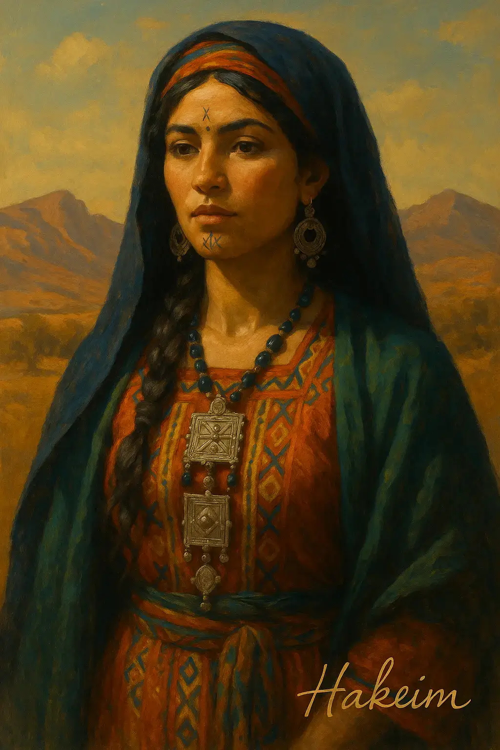 Fière comme les montagnes du Souss, elle porte la mémoire du vent. Ses mains tissent la lumière, fil après fil, comme on tisse la vie. Dans ses yeux, les signes anciens dansent avec le feu du présent. Ses bijoux racontent les silences des ancêtres et les rêves des filles à naître. Elle est l’âme libre de la terre, la femme amazighe, gardienne du soleil. #amazigh #amazighgirl #amazigh_moroc #amazighe #amazigh_culture 