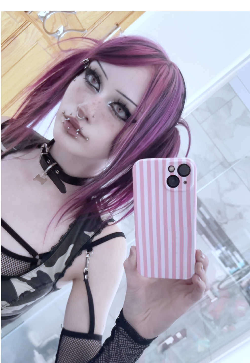 🍭🦄 #alternative #piercings #emo #fyp #purplehair 