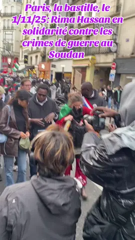 Paris, la bastille, le 1/11/25: Rima Hassan en solidarité contre les crimes de guerre au Soudan 