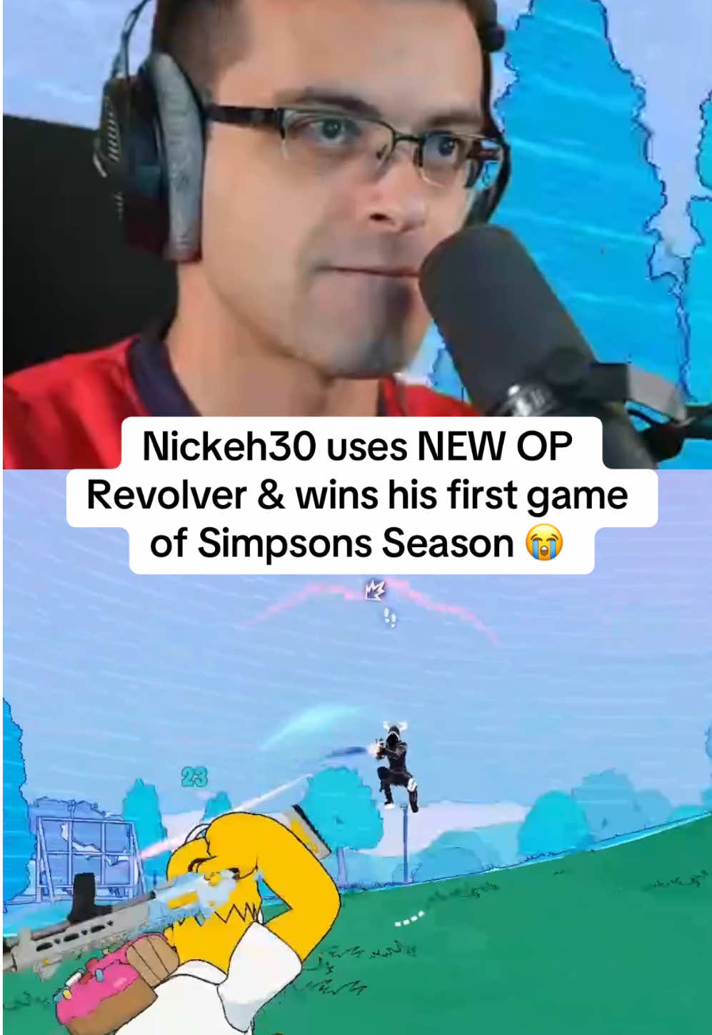 Nickeh30 uses NEW OP Revolver & wins his first game of Simpsons Season 😭 #viral #fortnite #fortniteclips #fortnitememes #foryoupage