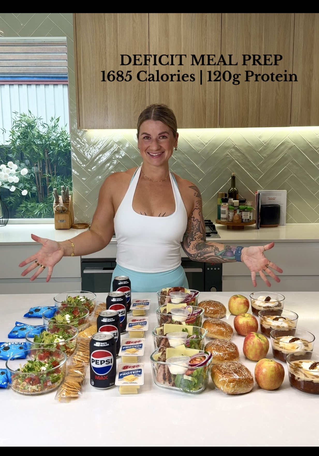 ✨VOLUME 5 DEFICIT PLAN is LIVE  🔗 (link in bio, or DM me!) 1685 Calories | 120g Protein 140g Carbs | 70g Fats  Heres what you’re eating WEEK 3… ❤️‍🔥BREKKIE– Sticky Date Baked Oats  ❤️‍🔥M/T– Apple  ❤️‍🔥LUNCH– HJ’s Bacon Deluxe Burger Fakeaway ❤️‍🔥A/T– Cheese & crackers  ❤️‍🔥DINNER– Chicken Nachos  + Pepsi max @Pepsi  ❤️‍🔥DESSERT – Mini Oreos  Tell me this isn’t the kind of weightloss plan you’d actually be excited to eat 😍 Daily Calories in my ebooks sit at 1400–1500 for the main meals, with optional snacks to suit your goals. Tag your deficit buddy 👯‍♀️ or comment which recipe you want posted next! follow for more macro-friendly meal inspo ❤️‍🔥 love yas x #mealprep #weightloss #fatloss #protein #trending 