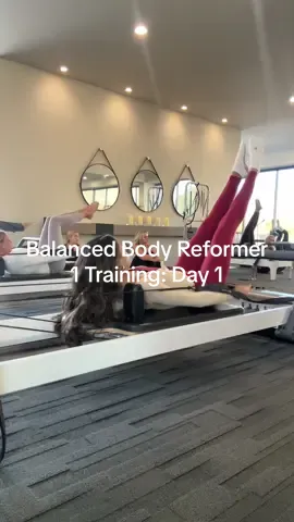 Day 1 of my Balanced Body Reformer 1 training! #balancedbodypilates #reformerpilates #reformertraining #reformerpilatesinstructor #reformerworkout 