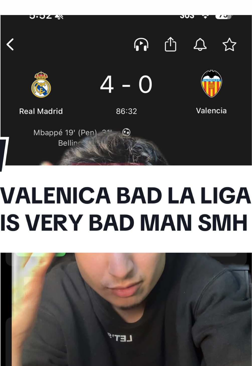 VALENCIA IS BAD THEY GOT DOGGED 🤦‍♂️🤦‍♂️🤦‍♂️ #realmadrid #fyp #ishdafish5 
