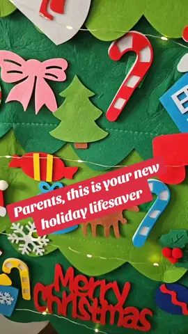 Bring the magic of Christmas to any space with this adorable felt Christmas tree! Kids can decorate it over and over again. The ornaments stick with Velcro, so there’s no mess or broken pieces. It’s the perfect way to add holiday fun without the cleanup! #FeltChristmasTre #christmasdecor #HolidayVibes  #christmasdiy #creativekids