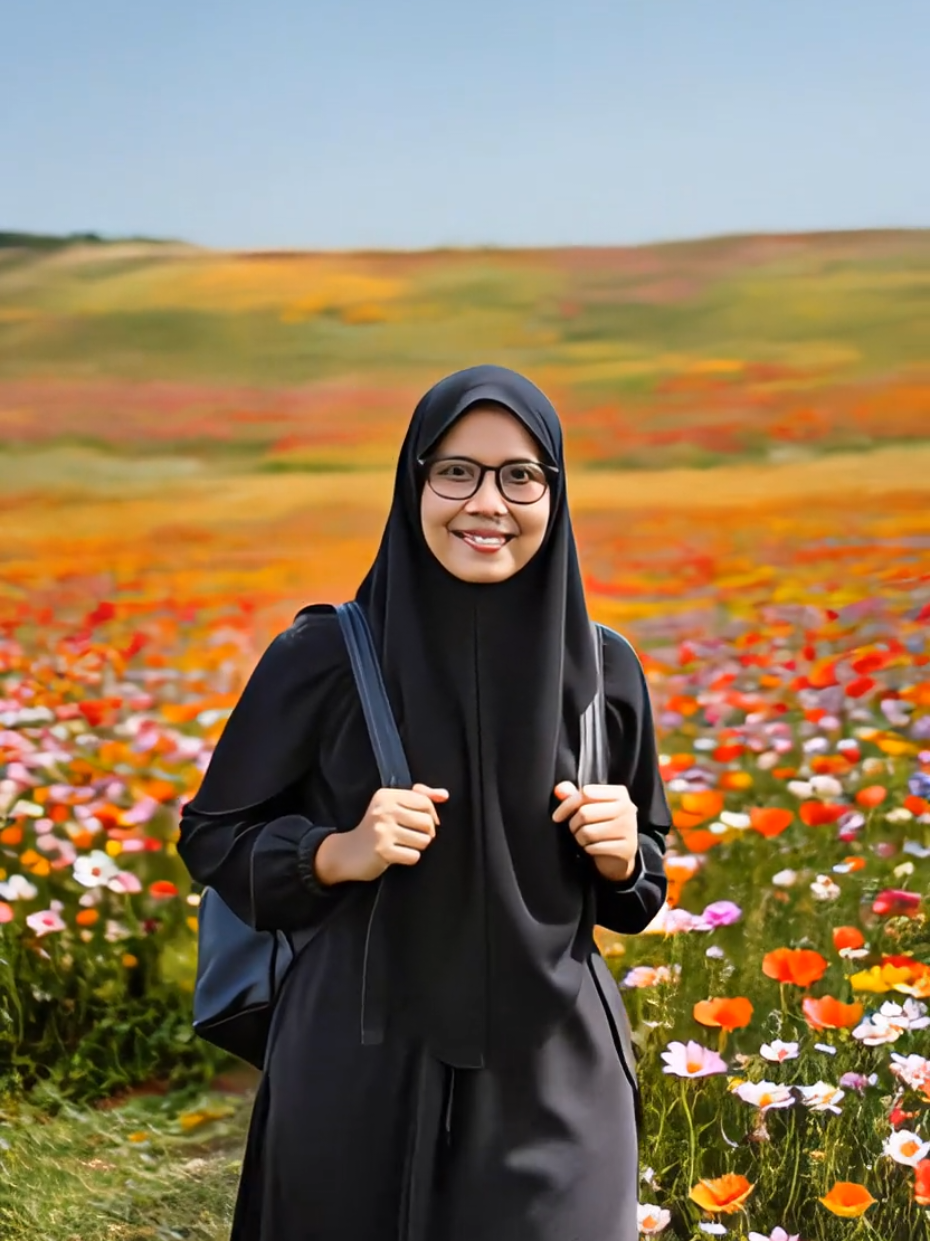 jalan jalan di taman bunga with ai flower field #ai #fotobergerak #flowers #tamanbunga 