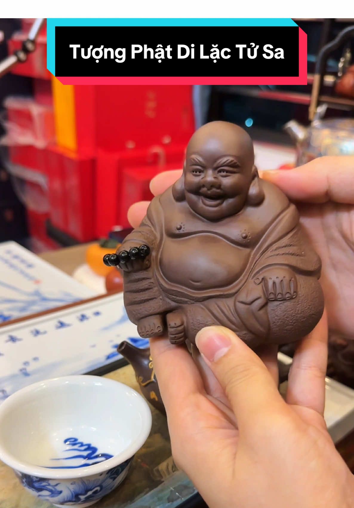 Tượng Phật Di Lặc Tử Sa #tuongphat #phatphap #tuongphatdilac #tradao #laohongtra 