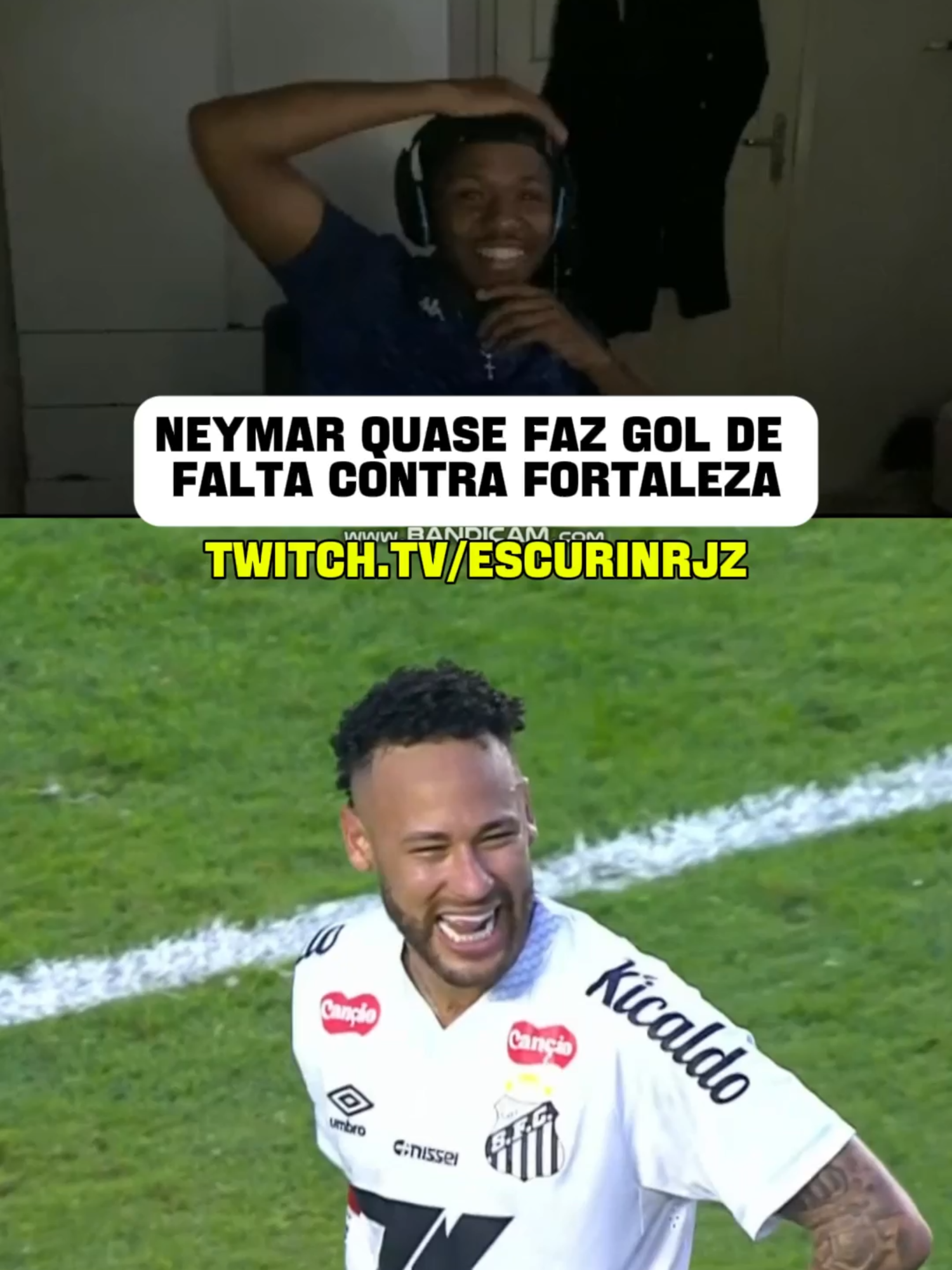 PARADINHA E QUASE GOLAÇO! A REAÇÃO AO CHUTE DE FALTA DO NEYMAR NO ÚLTIMO MINUTO #santos #neymar #falta #gol #escurinrj