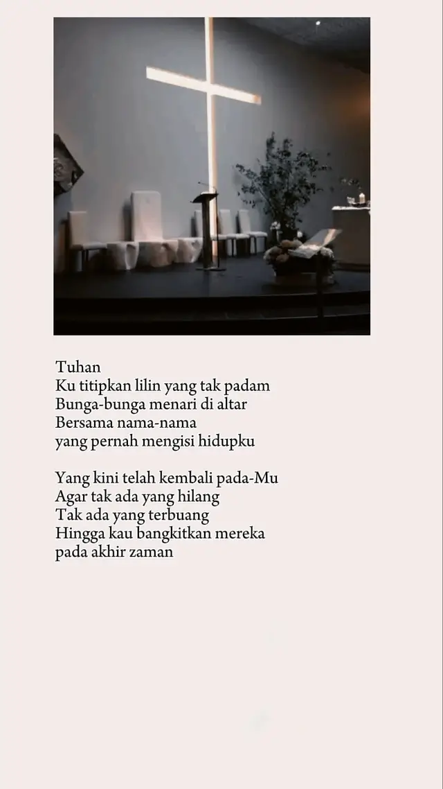 Kehidupan yang ada sekarang bagi kita bukanlah keberakhiran, karena keberakhiran bagi kita adalah Tuhan. 