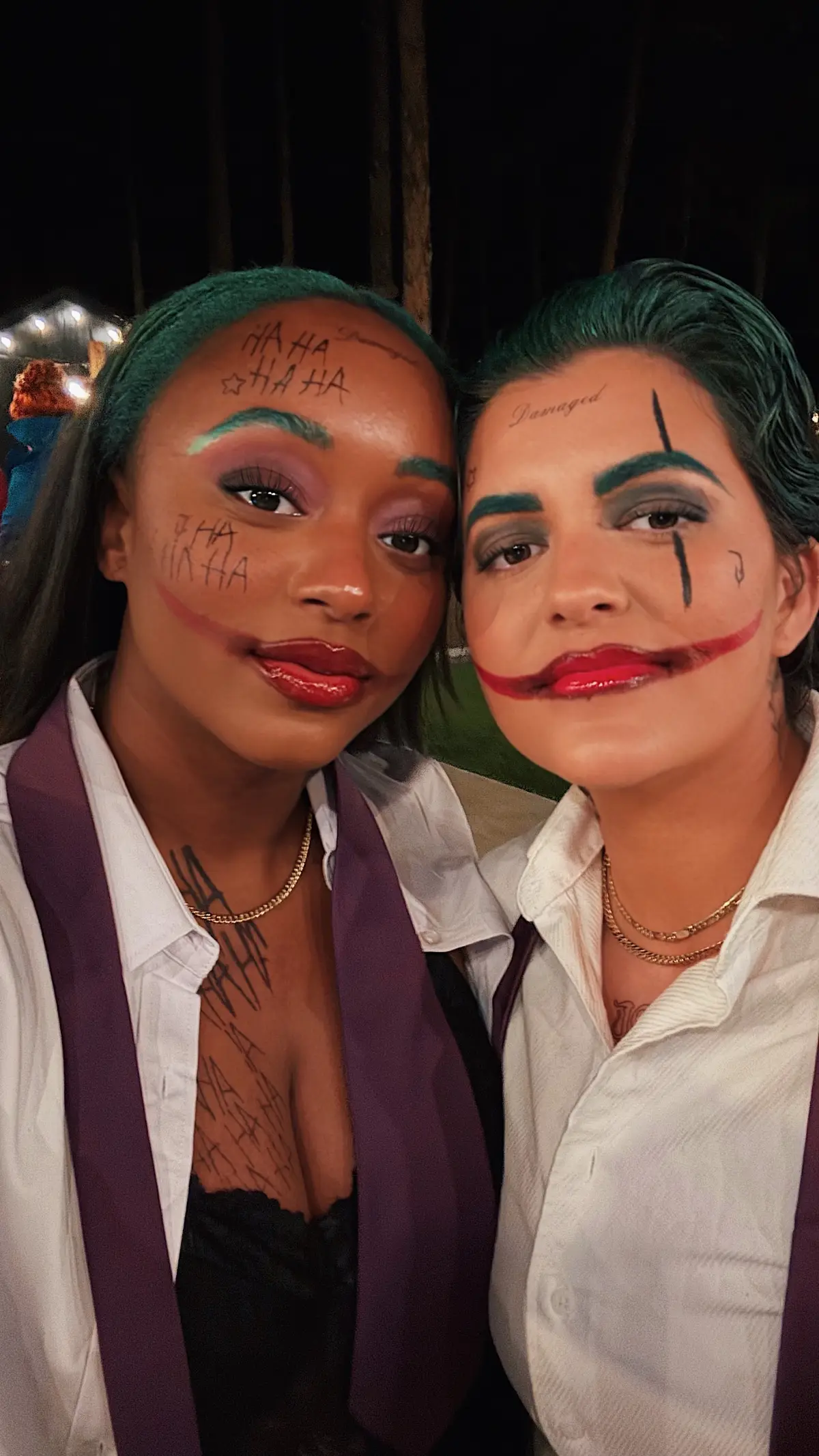 We were the joker for Halloween, how did we do? #fyp #halloween #joker #jokermakeup #couple 