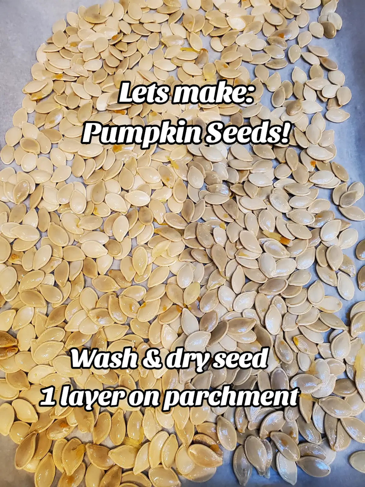 This is my go to way to cook my pumpkin seeds. I threw this together one year and it had been our staple ever since! What is your recipe?  #fyp 