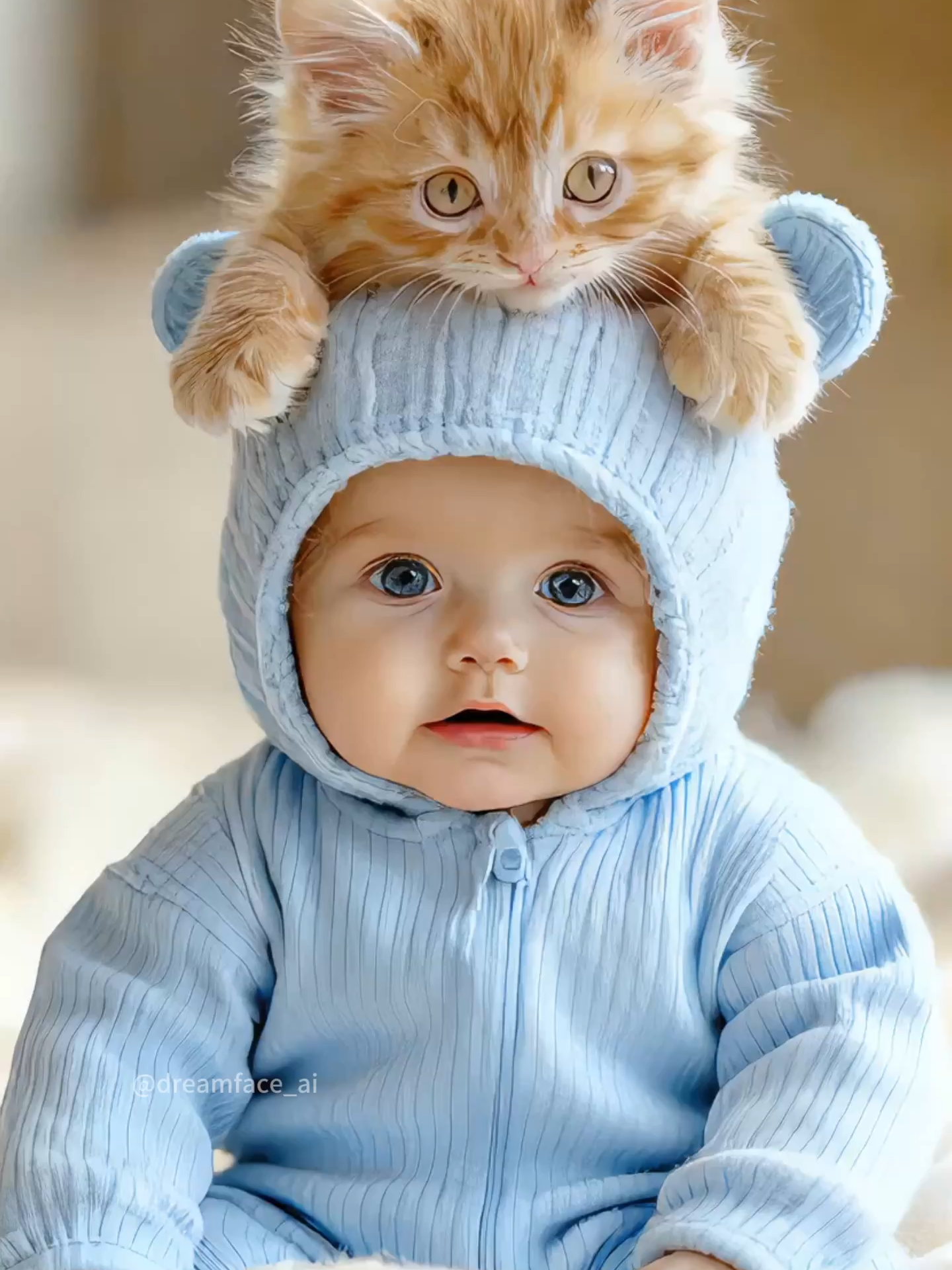 Do you know what the adorable baby and the kitten are saying?   (This video was generated using DreamFace Avatar 3.0) #Dreamface #cutekitty #funnybaby #cutebaby #baby #kitty