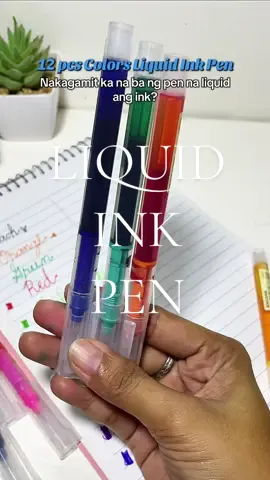 Maiba naman, try mo tong color pen na to na liquid ang ink, maganda ipang sulat,smooth & quick drying. Pwede pang journal or calligraphy! #liquidpen#journalingessentials #colorpen #quickdrypen #students 