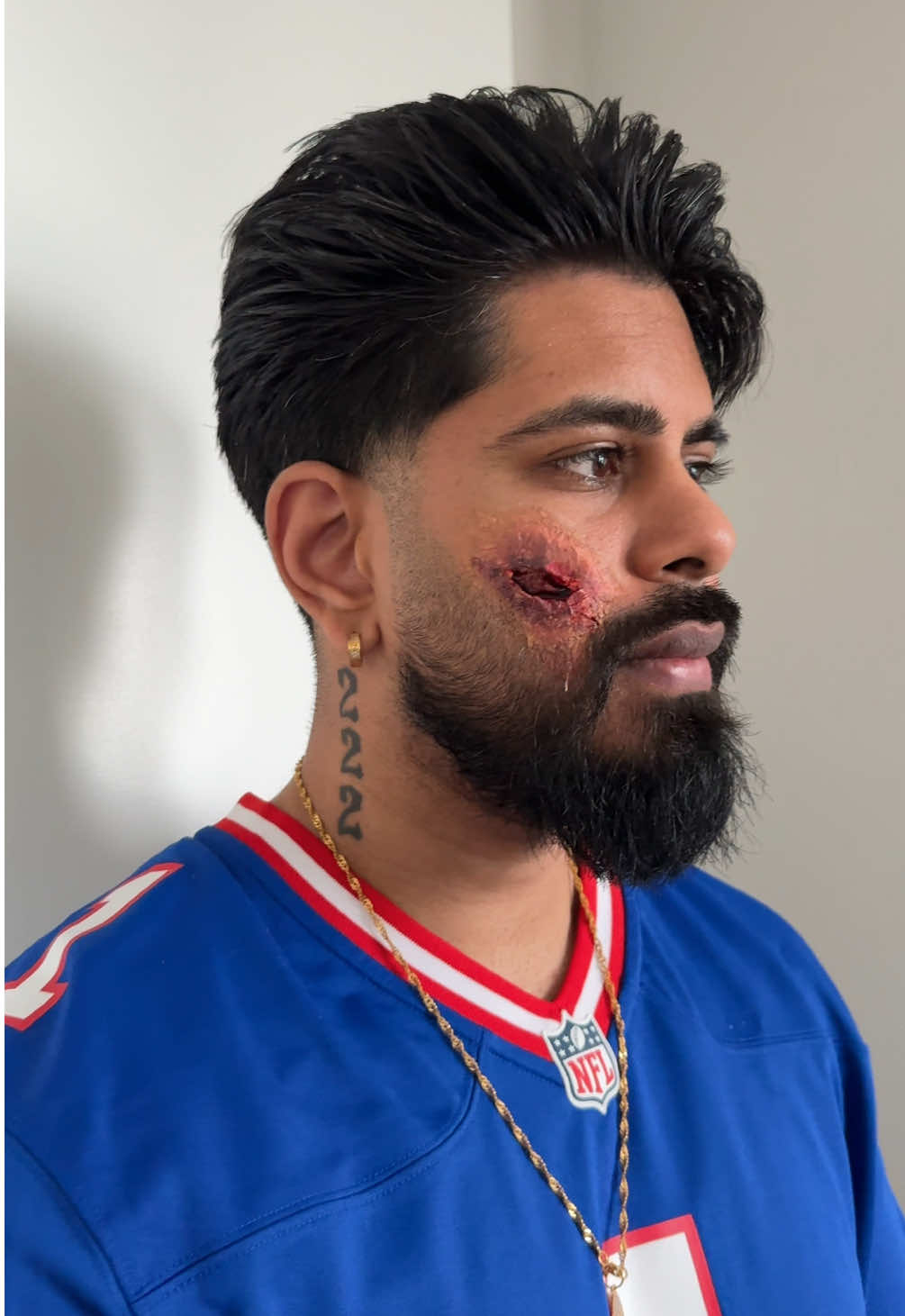 some zombie makeup I did for my mans before work 💕 