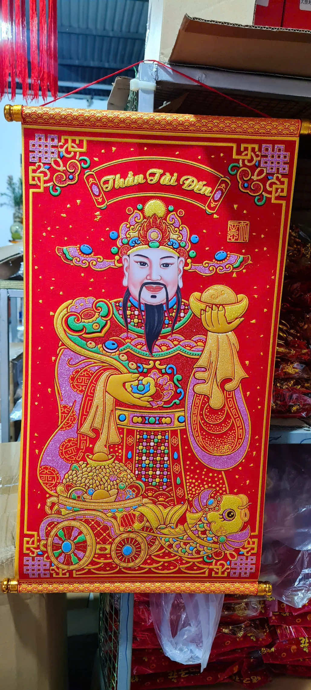 THẦN TÀI ĐẾN LIỄN TRANH 7 MÀU 3D #ongthantai #ongthantaitrangtritet #phukientet #decortet2026 #tetbinhngo2026🧧🎆🧨 