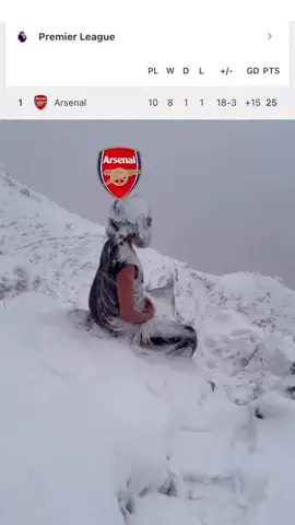 suhunya begitu extrim -93,2°C tapi Arsenal akan terbiasa 🥶🥶 #footballmeme#ligainggris #arsenal #pucukdingin🥶 