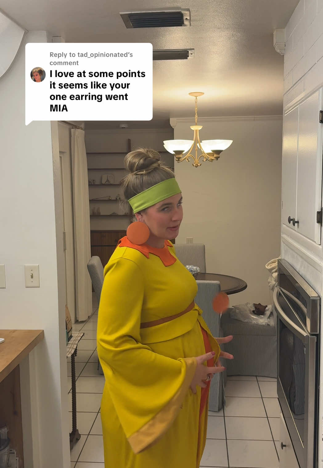 Replying to @tad_opinionated they kept flinging off and eventually broke 😆😆  #emperorsnewgroove #fyp #halloweencostume #pregnancycostume 