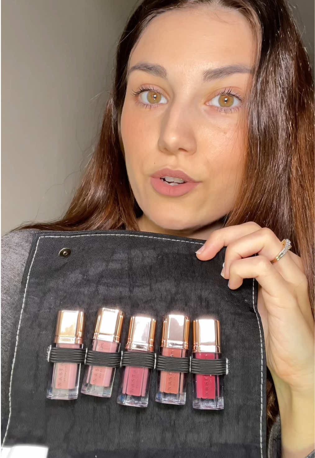 Anastasia Beverly Hills Mini Lip Velvet Kit 5-piece set with a clutch @Anastasia Beverly Hills #abhlipvelvet #minilipstick #tiktokshopblackfriday #holidaygiftguide #giftsforher 
